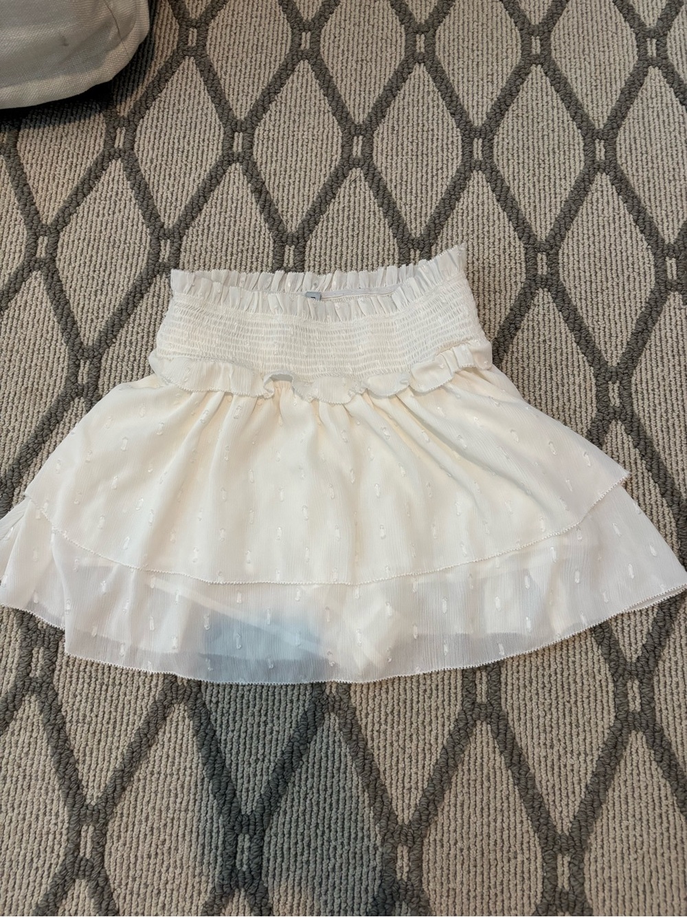 Blue Life White Tiered Smocked Mini Skirt